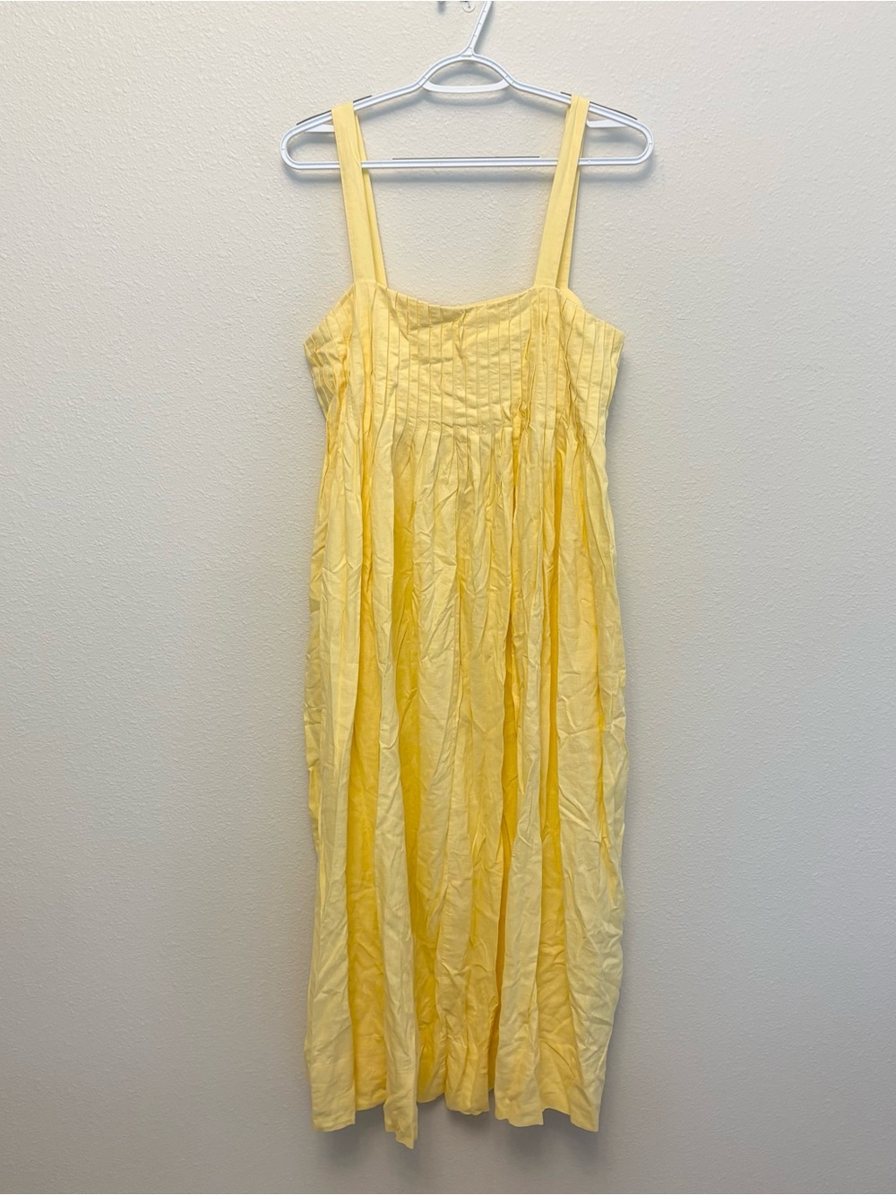 NWT Banana Republic Linen Blend Drapey Midi Dress Yellow Maize Summer Size M